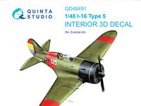 Polikarpov I-16 Type 5 - 3D-Printed & Coloured Interior (for Zvezda kits) - Image 1