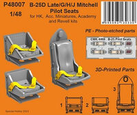 B-25D Late/G/H/J Mitchell Pilot Seats (For HK, Acc. Miniatures, Academy And Revell Kits)