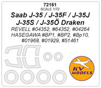 Saab J-35 / J-35F / J-35J / J-35S / J-35 Draken (REVELL #04352, #64352, #04264 / HASEGAWA #BP1, #BP2, #BP10, #01968, #01929, #51461) + masks for wheels - Image 1