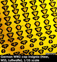 German WW2 Cap Insignia (Heer, WSS, Luftwaffe)