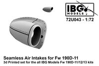 Focke-Wulf Fw-190 D-11 / D-12 / D-13 - Seamless Air Intakes 3D-Printed (for IBG kits) - Image 1