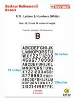 U.S. Letters & Numbers White (size 28,32 i 36 cali)