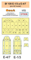 Messerschmitt Bf 109 E-1 / E-3 / E-4 / E-7 Masks (for AZ Model kits) - Image 1