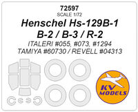 Henschel Hs-129 B-1 / B-2 / B-3 / R-2 (ITALERI #055, #073, #1294 / Tamiya #60730 / REVELL #04313) And Wheels Masks - Image 1