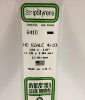 "O" Scale Polystyrene Strip (35 cm) 1,10 x 2,84 mm (4 x 10) (1 pc)