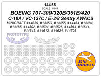Boeing 707-300/320B/351B/420 / C-18A / VC-137C / E-3/8 Sentry AWACS And Wheels Masks - Image 1