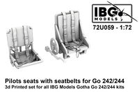 Gotha Go-242A-1 / Go-244 - Pilots Seats with Seatbelts (3D-Printed / for IBG Models kits)