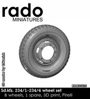 Sd.Kfz. 234/1-234/4 Wheel Set, (8 Wheels, 1 Spare, Pirelli) - Image 1