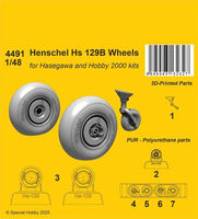 Henschel Hs 129B Wheels (For Hasegawa/Hobby 2000) - Image 1