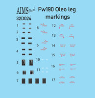 Focke-Wulf Fw-190 A/D/F - Oleo Leg Markings (for 2 aircraft) - Image 1