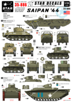 Saipan 44. DUKW, M4A2 Sherman, M3A1 Satan, LVT(A)-1